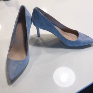 Light blue suede heels